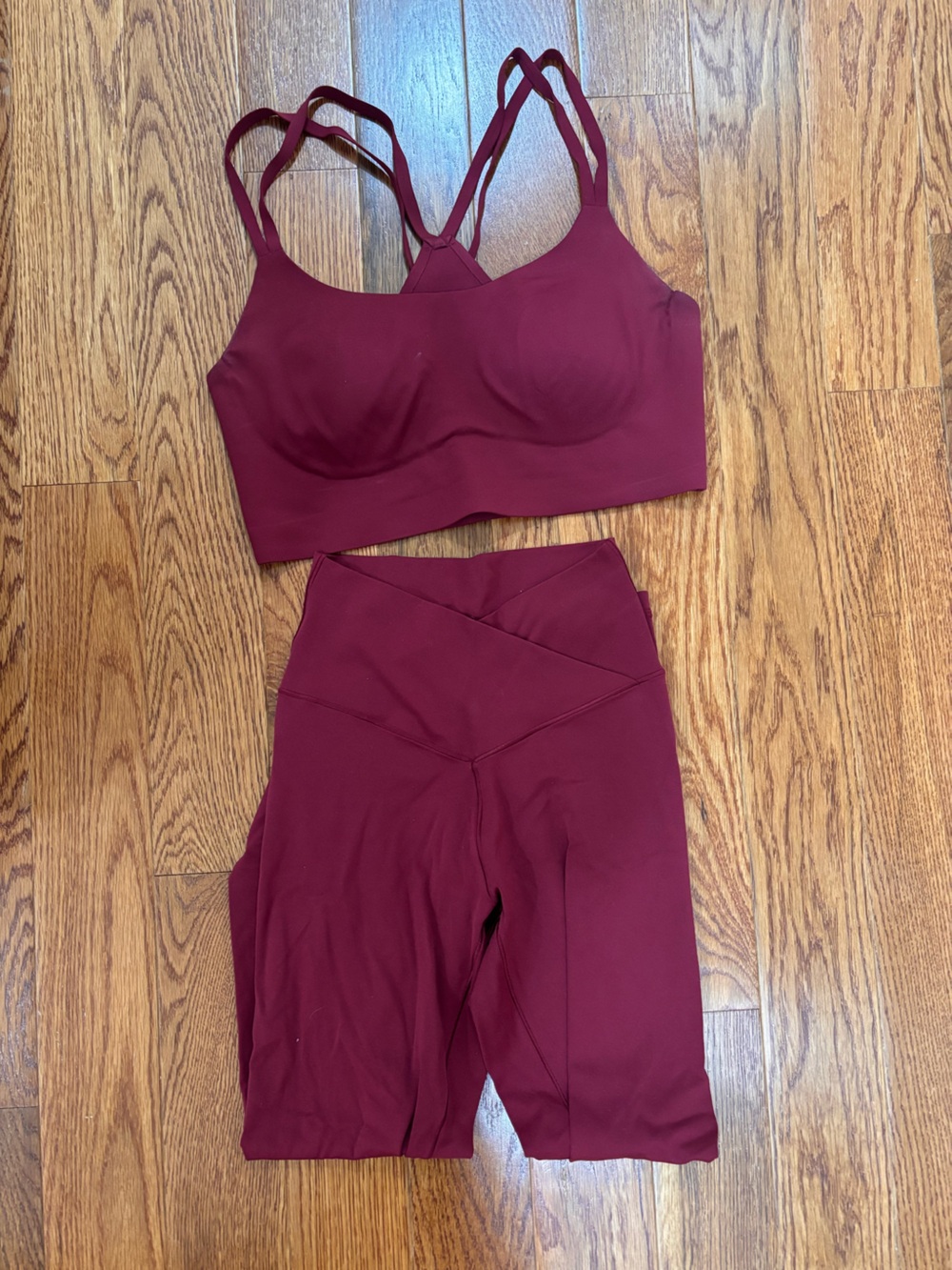aerie dark red/wine Seamless Active Set - Sports Bra & Leggings